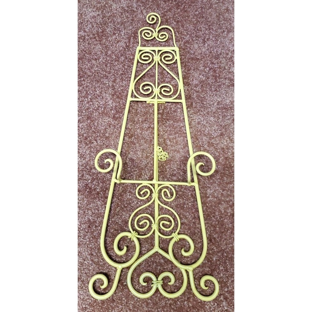Metal Folding Plate Holder Stand Book Art Display Easel 23"  Tall Shabby Wedding